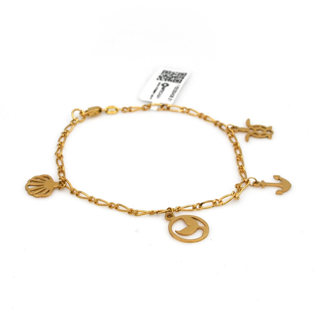 Pulsera para dama oro 18k Cartier 1x1 con Colgantes Tematica Marina seguro Pico de Loro